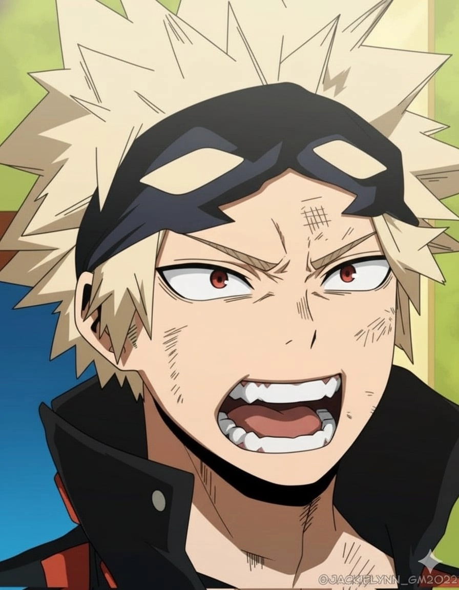 Bakugo gritando determinado